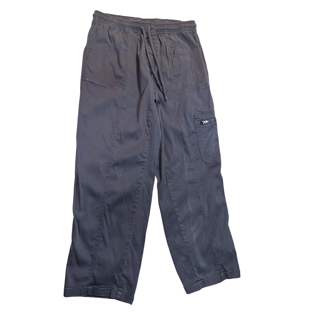 Nicole Miller New York Gray Cargo Utility Pants Drawstring Waist Womens Size M